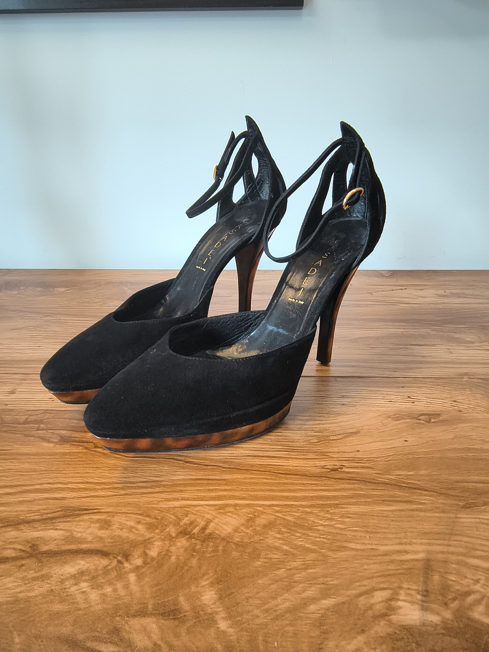 Casadei Vintage Black & Brown Platform Heels